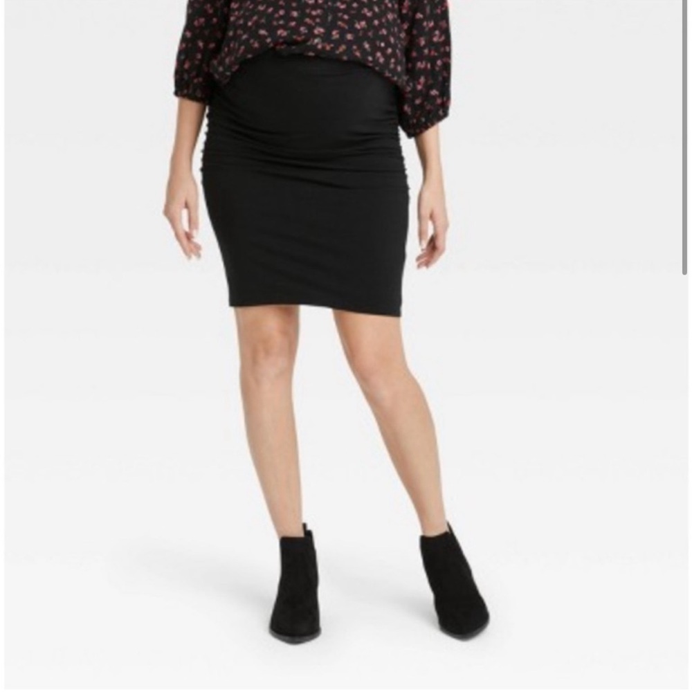 The Nines By Hatch Black Pencil Ruched Shirred Maternity Skirt, NWT, Women's XXL